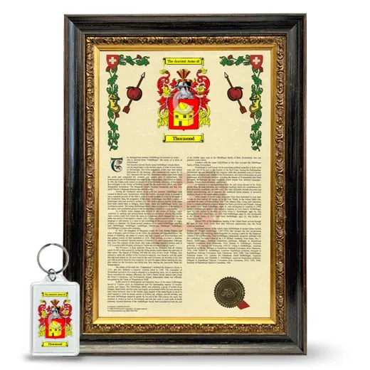 Thormond Framed Armorial History and Keychain - Heirloom