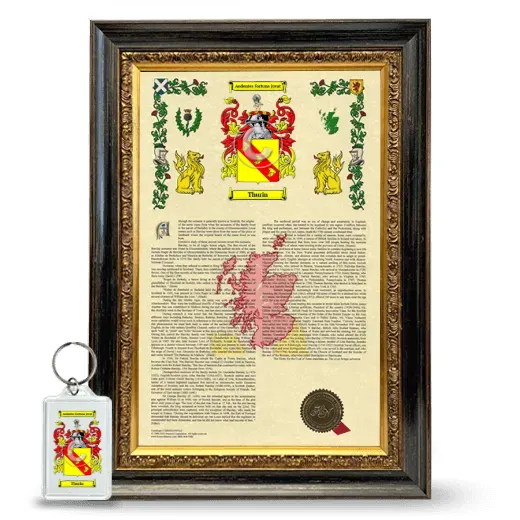 Thurin Framed Armorial History and Keychain - Heirloom