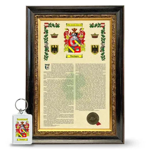Thuringen Framed Armorial History and Keychain - Heirloom