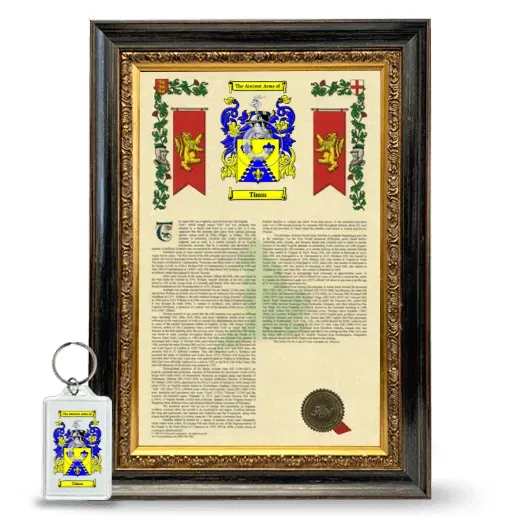 Timm Framed Armorial History and Keychain - Heirloom