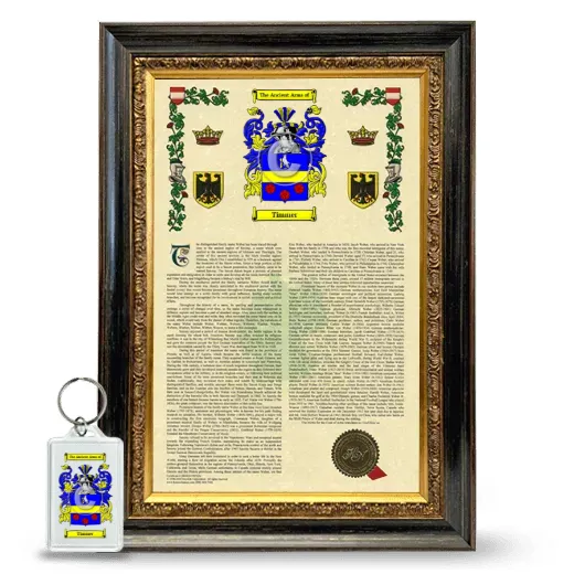 Timmer Framed Armorial History and Keychain - Heirloom