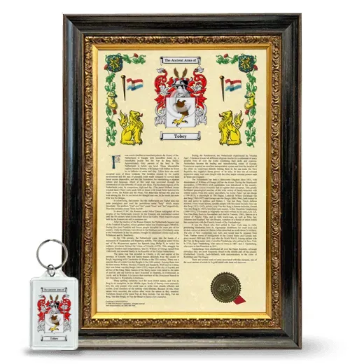 Tobey Framed Armorial History and Keychain - Heirloom