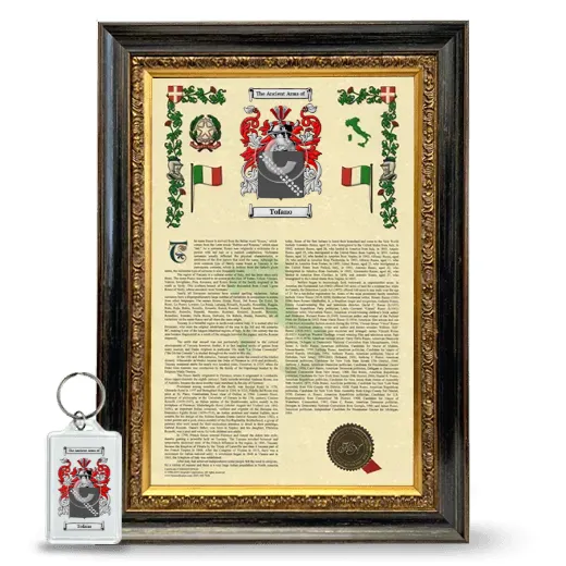 Tofano Framed Armorial History and Keychain - Heirloom