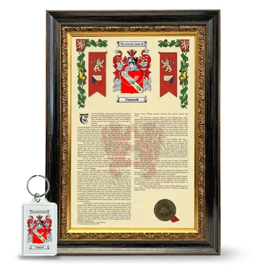 Tomasek Framed Armorial History and Keychain - Heirloom