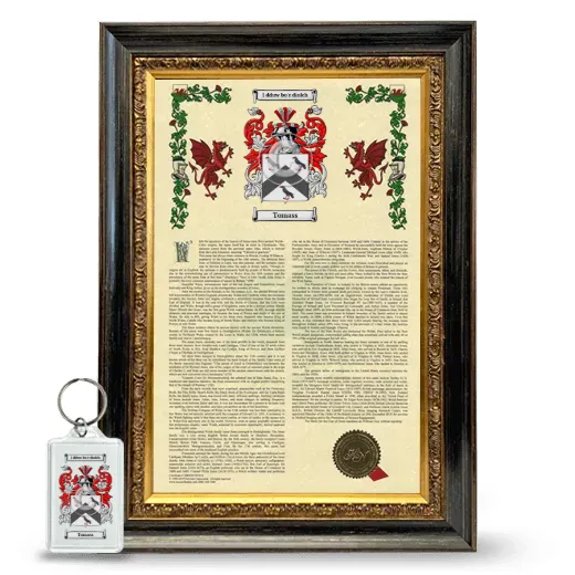 Tomass Framed Armorial History and Keychain - Heirloom