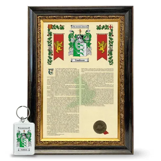 Tomlinson Framed Armorial History and Keychain - Heirloom