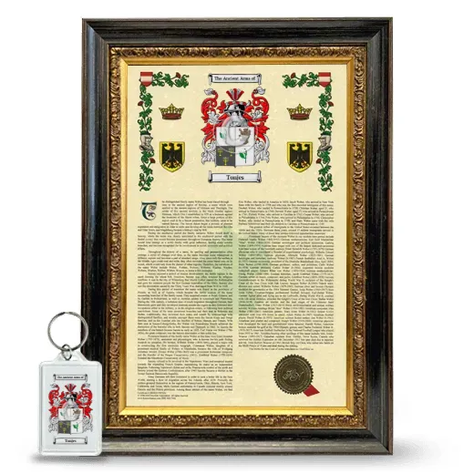 Tonjes Framed Armorial History and Keychain - Heirloom