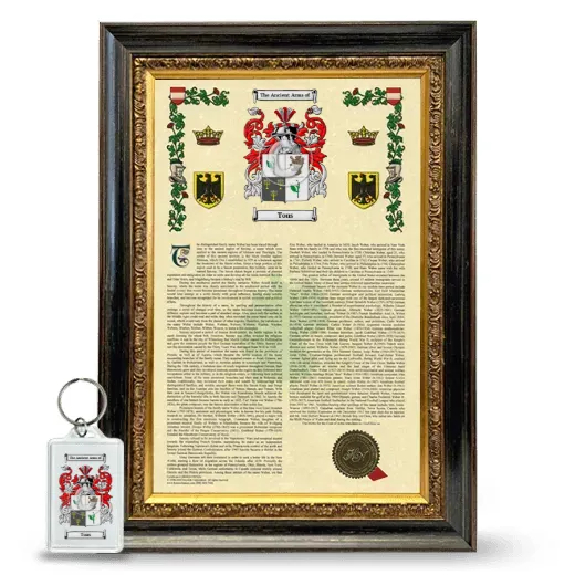 Tons Framed Armorial History and Keychain - Heirloom