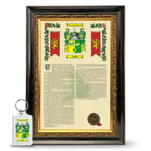 Toplive Framed Armorial History and Keychain - Heirloom