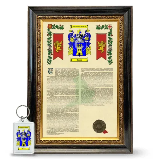 Touer Framed Armorial History and Keychain - Heirloom