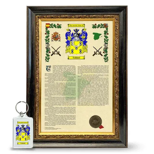Traband Framed Armorial History and Keychain - Heirloom