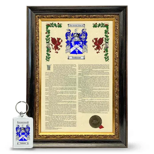 Trahearne Framed Armorial History and Keychain - Heirloom