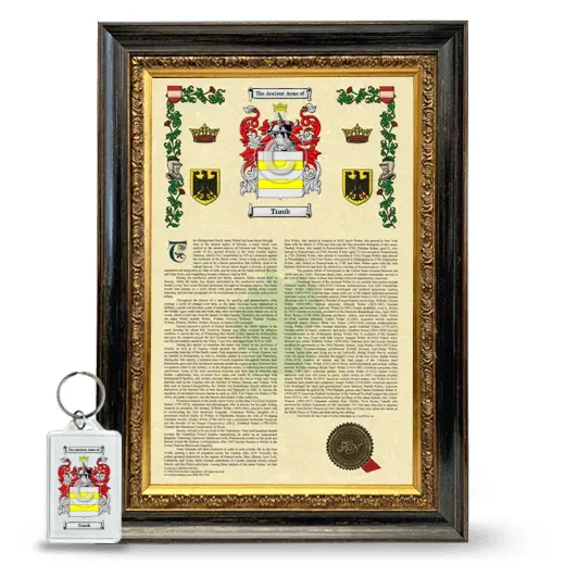 Traub Framed Armorial History and Keychain - Heirloom