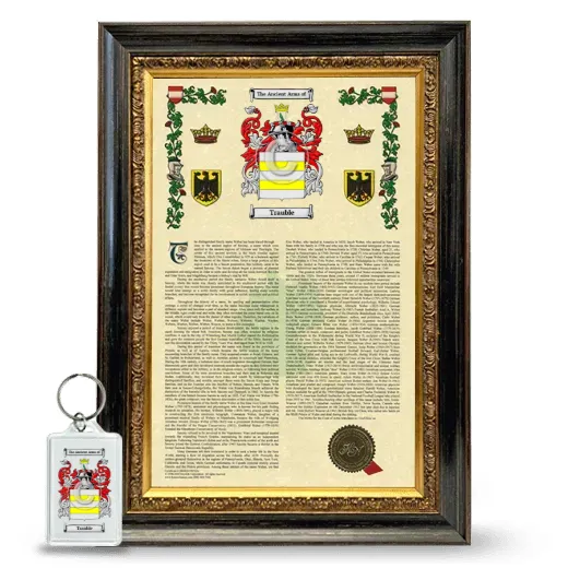 Trauble Framed Armorial History and Keychain - Heirloom