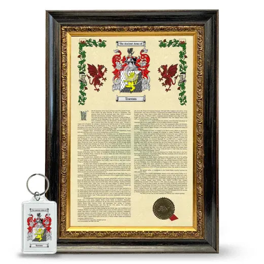 Travors Framed Armorial History and Keychain - Heirloom