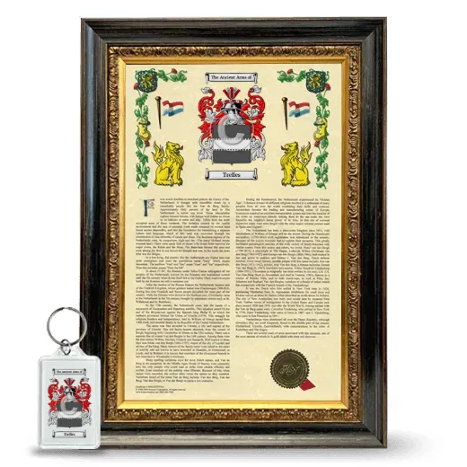 Trelles Framed Armorial History and Keychain - Heirloom