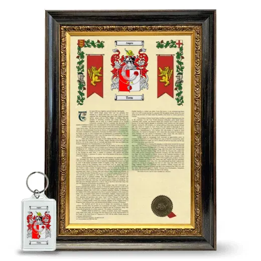 Tren Framed Armorial History and Keychain - Heirloom