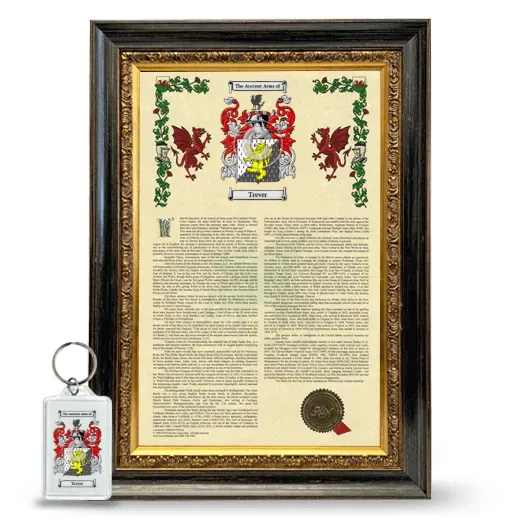 Trever Framed Armorial History and Keychain - Heirloom