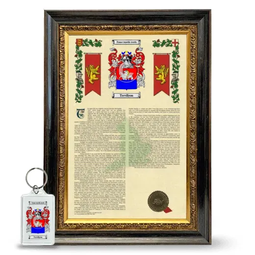 Trevilyon Framed Armorial History and Keychain - Heirloom