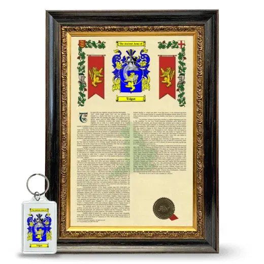 Trigot Framed Armorial History and Keychain - Heirloom