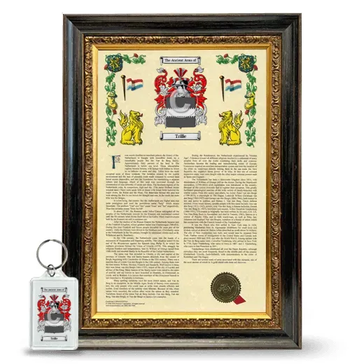 Trille Framed Armorial History and Keychain - Heirloom