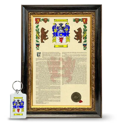 Trotsky Framed Armorial History and Keychain - Heirloom