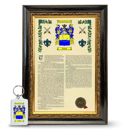 Trottie Framed Armorial History and Keychain - Heirloom