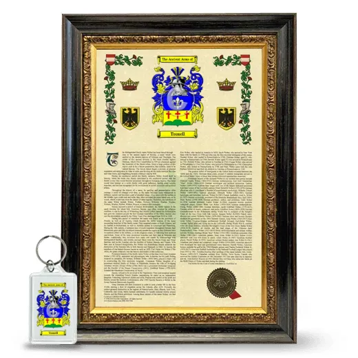 Troxell Framed Armorial History and Keychain - Heirloom