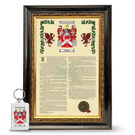 Tudors Framed Armorial History and Keychain - Heirloom
