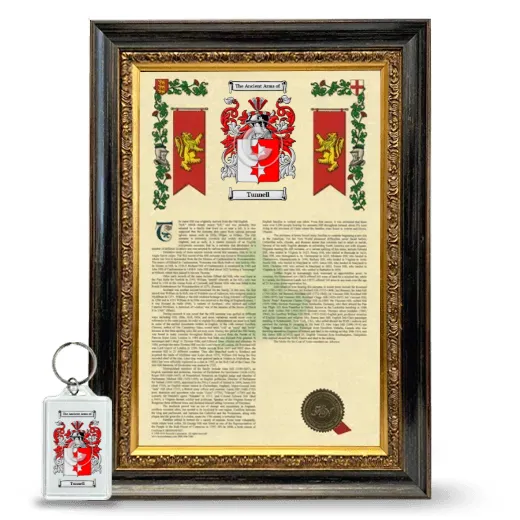 Tunnell Framed Armorial History and Keychain - Heirloom