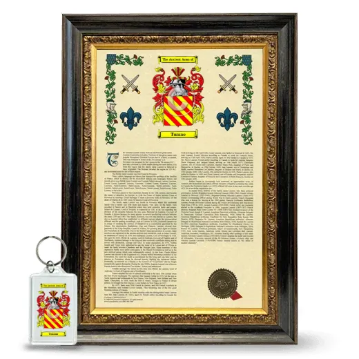 Turano Framed Armorial History and Keychain - Heirloom