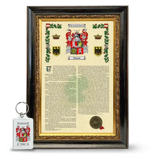 Turnour Framed Armorial History and Keychain - Heirloom