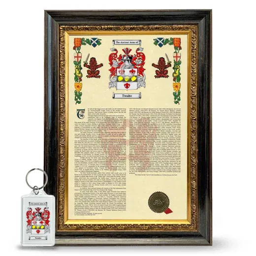 Twaite Framed Armorial History and Keychain - Heirloom
