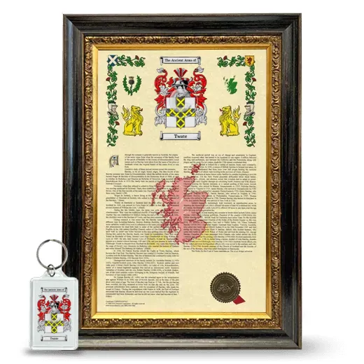 Twate Framed Armorial History and Keychain - Heirloom