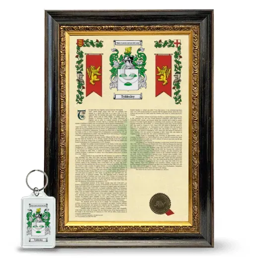 Tyldesley Framed Armorial History and Keychain - Heirloom