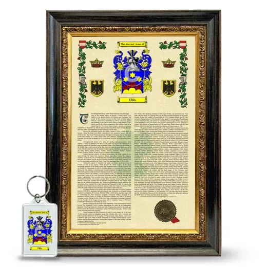 Uhls Framed Armorial History and Keychain - Heirloom