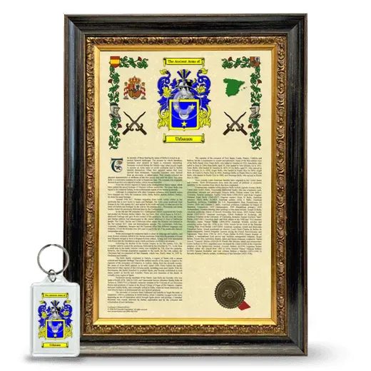 Urbanos Framed Armorial History and Keychain - Heirloom