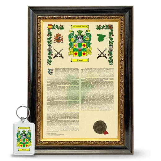 Urruti Framed Armorial History and Keychain - Heirloom