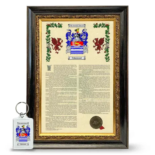 Usherwood Framed Armorial History and Keychain - Heirloom