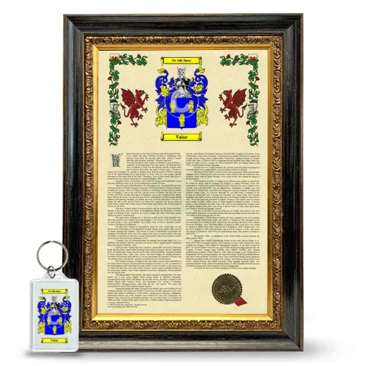 Vaine Framed Armorial History and Keychain - Heirloom
