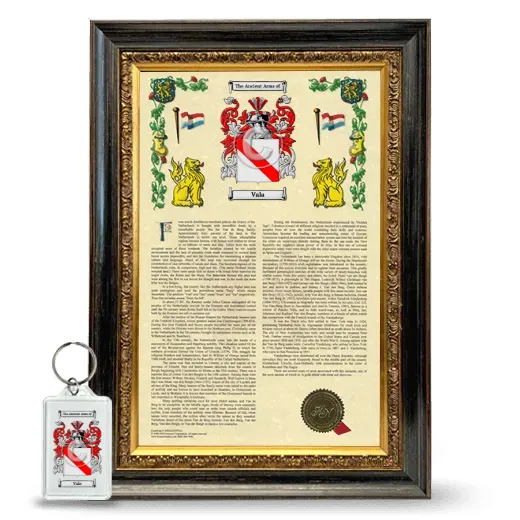 Vala Framed Armorial History and Keychain - Heirloom