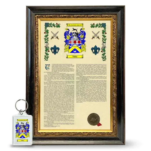 Valay Framed Armorial History and Keychain - Heirloom