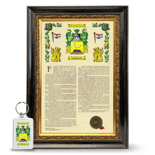 Vandermolen Framed Armorial History and Keychain - Heirloom