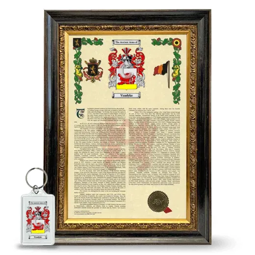 Vandyke Framed Armorial History and Keychain - Heirloom