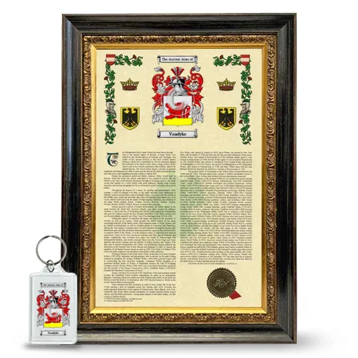 Vandyke Framed Armorial History and Keychain - Heirloom