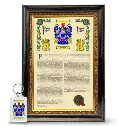 Vandyne Framed Armorial History and Keychain - Heirloom