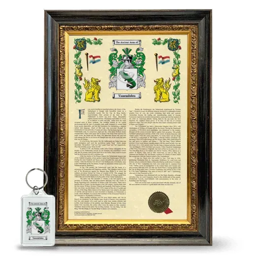 Vanembden Framed Armorial History and Keychain - Heirloom