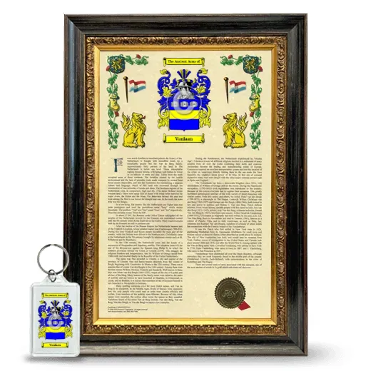 Vanlaan Framed Armorial History and Keychain - Heirloom