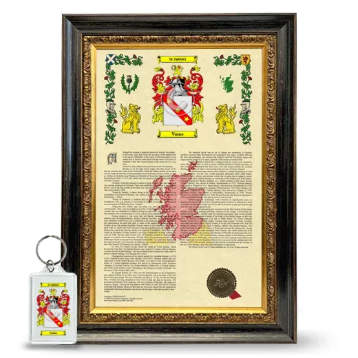 Vanss Framed Armorial History and Keychain - Heirloom