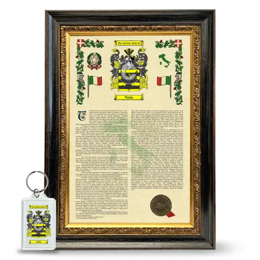 Varin Framed Armorial History and Keychain - Heirloom